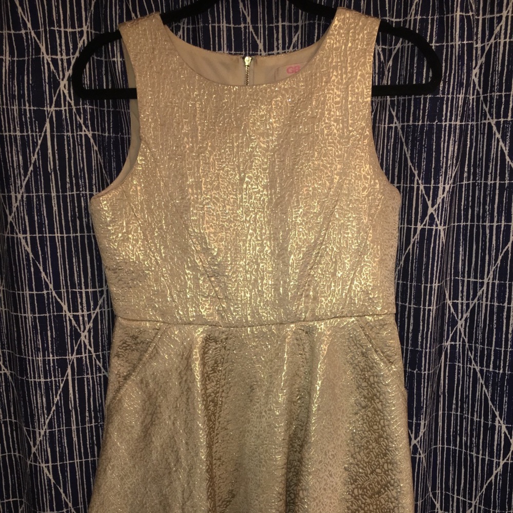 GianniBini Juniors Gold Dress Sz 16